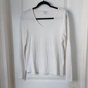 J. Crew Cream Fitted Long Sleeve Tee